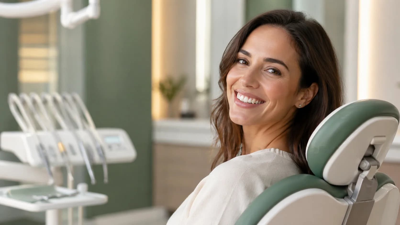 Paciente atendida en una clínica dental